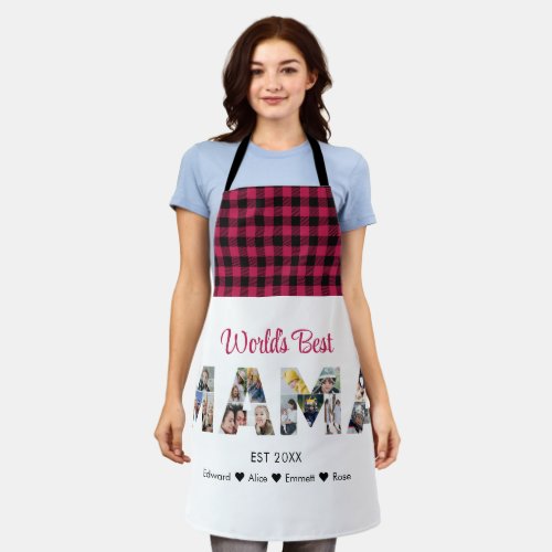 Mama Photo Collage Mothers Day Mom Birthday Apron