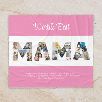 Mama Photo Collage Mother's Day Mom Birthday Fleece Blanket by raindwops at Zazzle