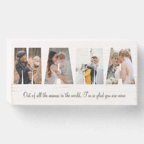 Mama Photo Collage Wood Box Sign for Mothers day