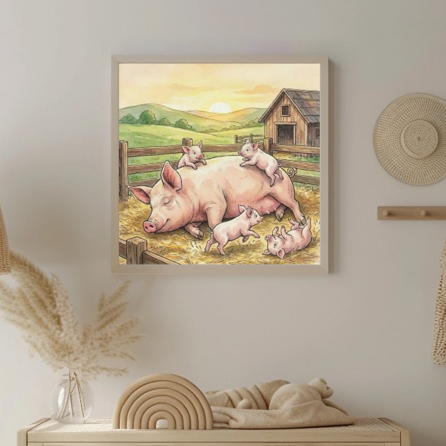 Mama Pig and Piglets Nursery Poster (Creator Uploaded)