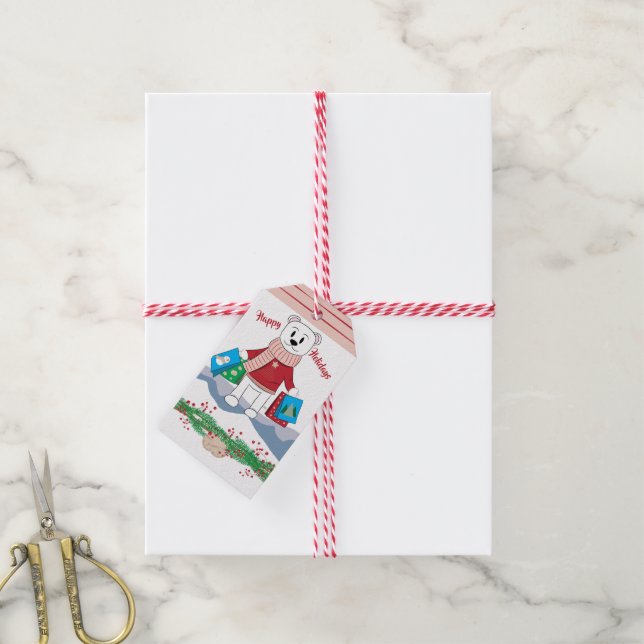 Mama Polar Bear Christmas Gift Tags (With Twine)