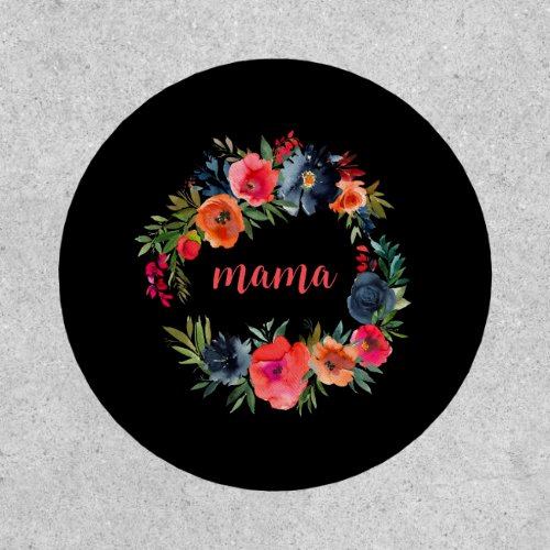 Mama Pretty Colorful Watercolor Floral Motherhood Patch