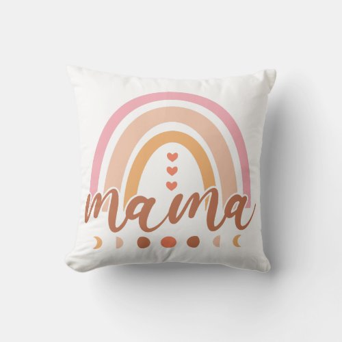 Mama Pretty Rainbow Throw Pillow