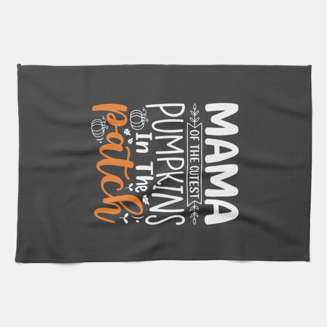 Mama Pumpkins Patch Halloween Design_1 Kitchen Towel (Horizontal)