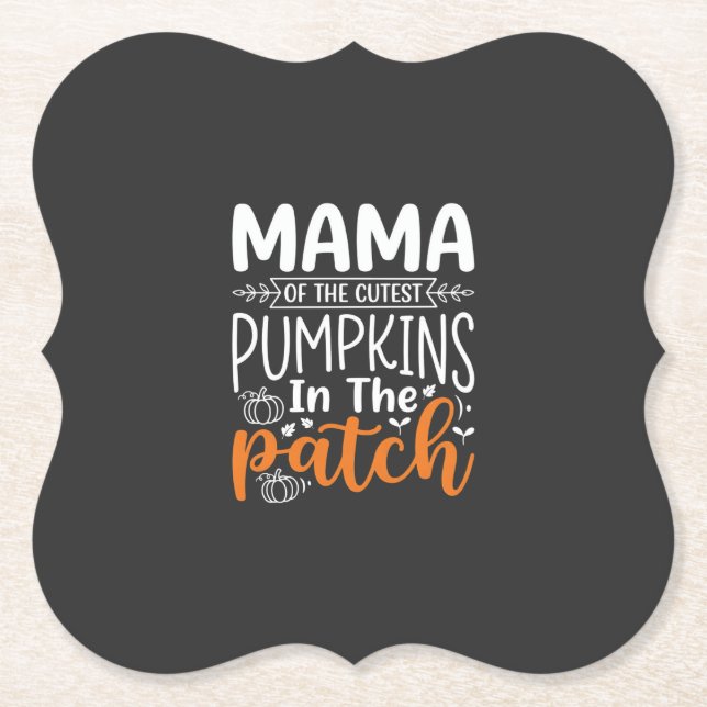 Mama Pumpkins Patch Halloween Design_1 Paper Coaster (Front)