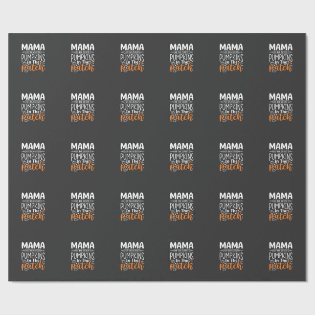 Mama Pumpkins Patch Halloween Design_1 Wrapping Paper (Flat)