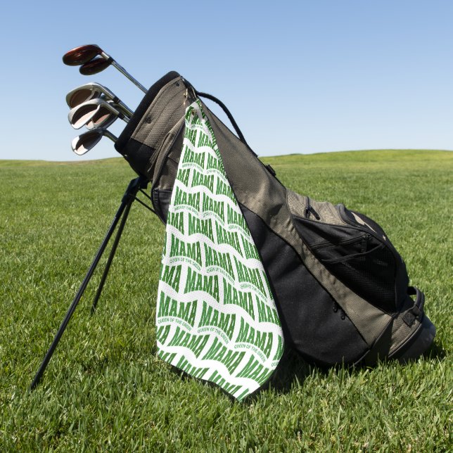 MAMA QUEEN OF THE GREEN Custom Women's  Golf Towel (Green)