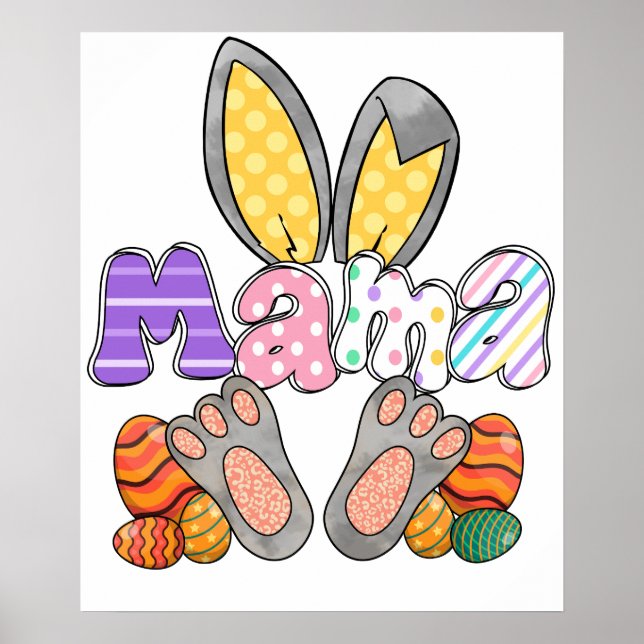 mama rabbit (2), retro, vintage poster (Front)