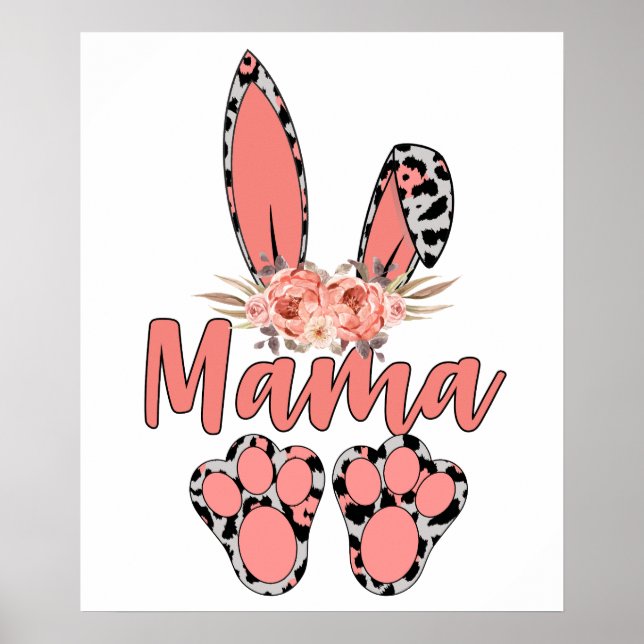 mama rabbit, retro, vintage poster (Front)