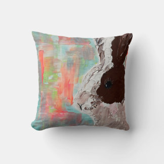 Mama Rabbit Throw Pillow