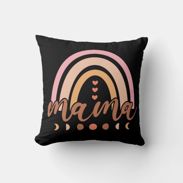 Mama Rainbow  Throw Pillow (Front)