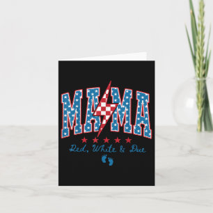 Mama Red White And Due 4th Of July Pregnancy Annou Card