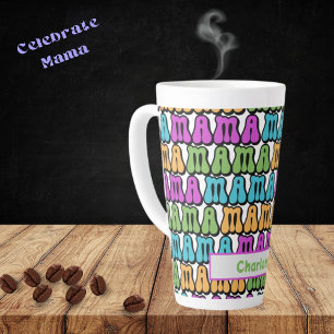 Mama Retro 70's Personalized Latte Mug
