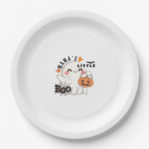 Mama’s Boo – Cute Kawaii Halloween Boo 2025 Graphi Paper Plates