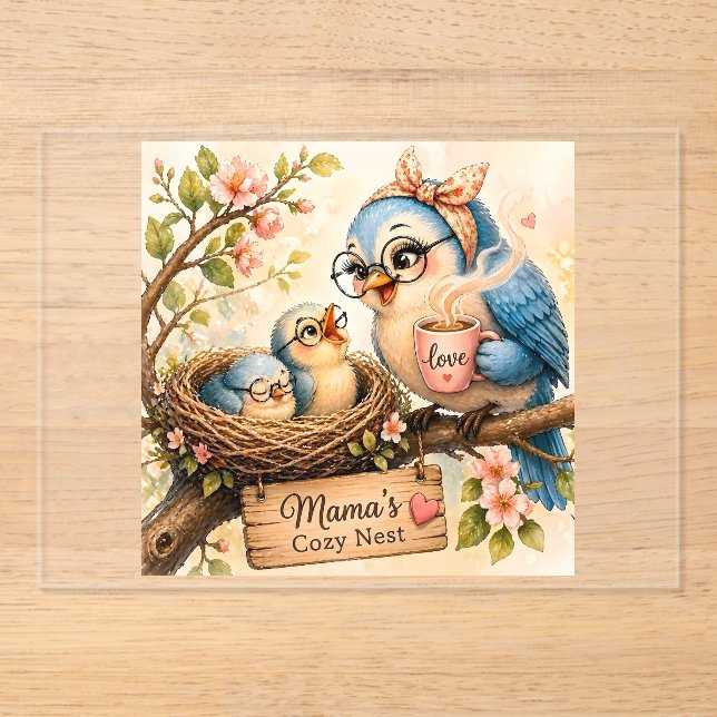 Mama’s Cozy Nest  Acrylic Invitations (Front)