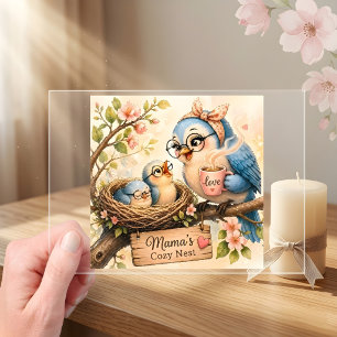 Mama’s Cozy Nest Acrylic Invitations