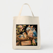 Mama’s Cozy Nest Black Grocer Tote Bag