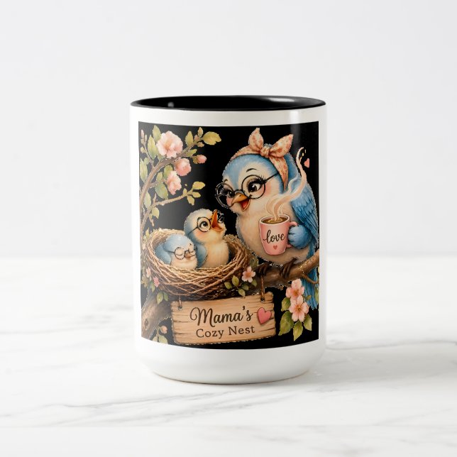 Mama’s Cozy Nest Black Mug  (Center)