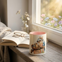 Mama’s Cozy Nest – Cute Bird Family Morning Mug
