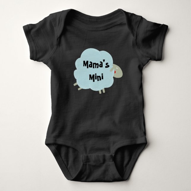 Mama’s Mini Cute Sheep Baby Art Baby Bodysuit (Front)