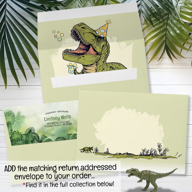 Mama-saurus Dinosaur Theme Kids Birthday Party T-Shirt | Zazzle