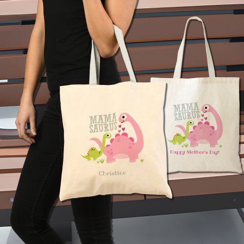 Mama Saurus Happy Mothers Day Personalized Tote Bag