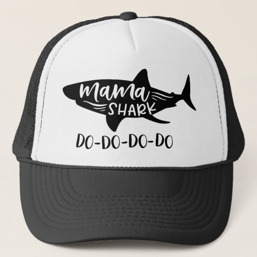 Mama Shark Do_Do_Do_Do Mommy Shark Funny Trucker Hat