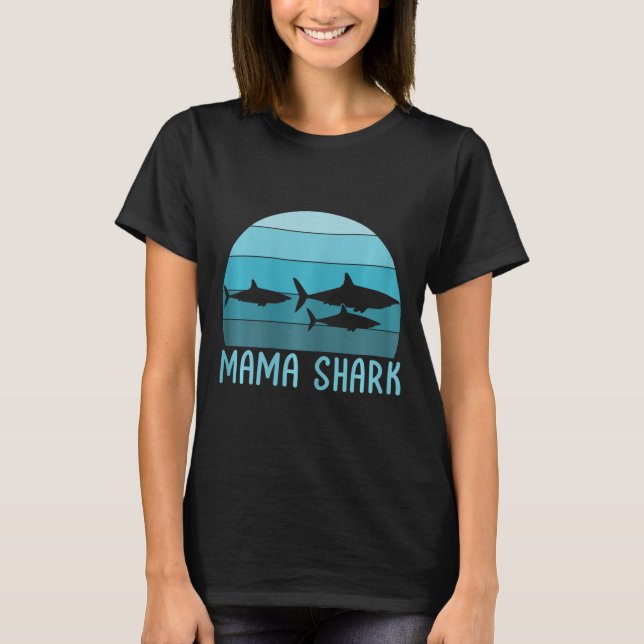 Mama Shark Mom Of 2 Mother's Day  T-Shirt (Front)