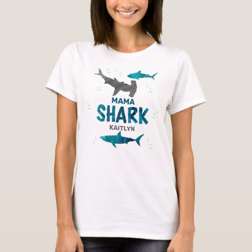 Mama Shark  Parents Any Age Birthday T_Shirt