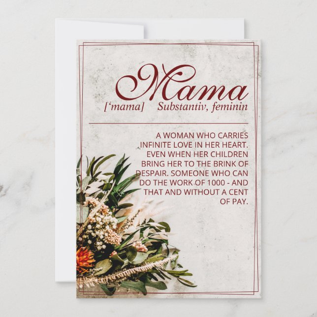 Mama - simply irreplaceable - Bouquet (Front)