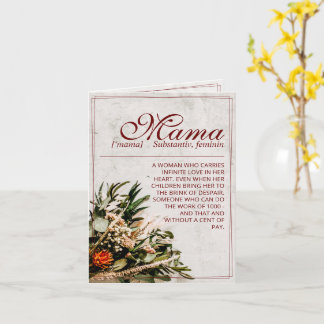 Mama - simply irreplaceable - Bouquet Card