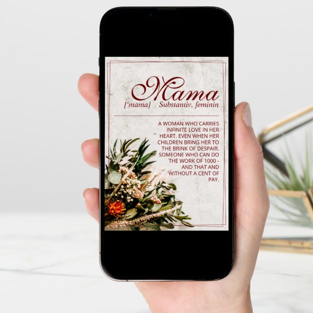 Mama - simply irreplaceable - Bouquet Card (Front Digital)