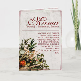 Mama - simply irreplaceable - Bouquet Card