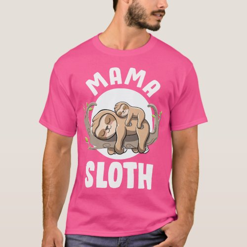 Mama Sloth Cute Pregnancy Announcement Mom to be S T_Shirt