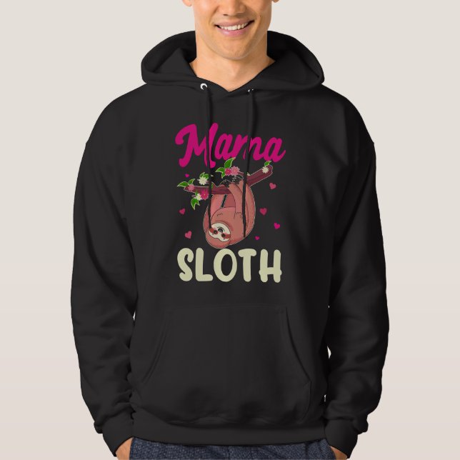 Mama Sloth Lazy Spirit Animal Mom Family Matching  Hoodie (Front)