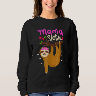 Mama Sloth Lazy Spirit Animal Mom Family Matching  Sweatshirt