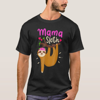 Mama Sloth Lazy Spirit Animal Mom Family Matching  T-Shirt
