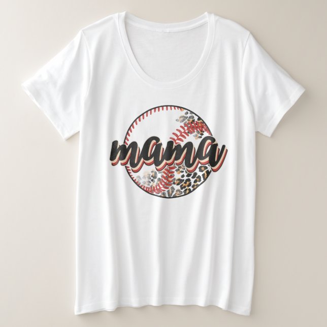 Mama Softball  Plus Size T-Shirt (Design Front)