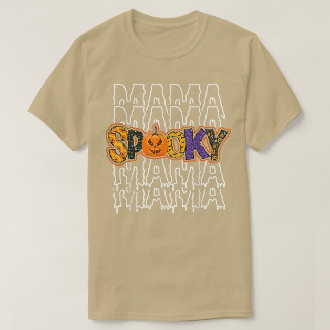 Mama Spooky Tee,Mommy Spooky Tee,Spooky Season Hal T-Shirt (Design Front)