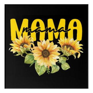 Mama Sunflower Sunshine - Cheerful Floral Design Acrylic Print
