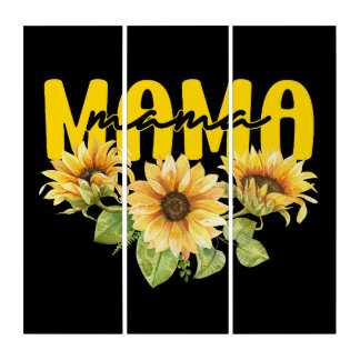 Mama Sunflower Sunshine - Cheerful Floral Design Triptych