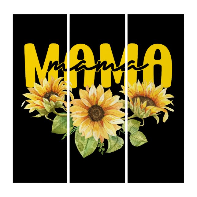 Mama Sunflower Sunshine - Cheerful Floral Design Triptych (Front)
