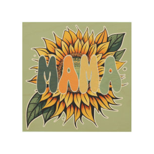 MAMA Sunflower Wood Wall Art