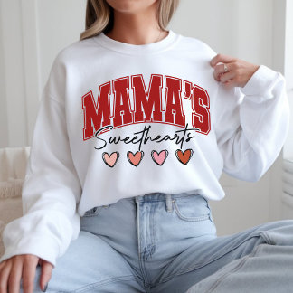 Mama Sweethearts – Cute Pink Hearts Valentine’s Sweatshirt