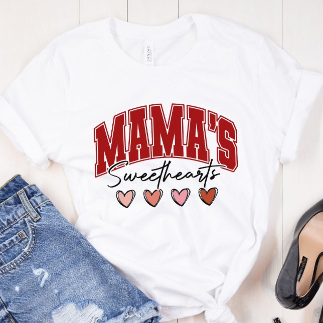 Mama Sweethearts – Cute Pink Hearts Valentine’s  Tri-Blend Shirt (Creator Uploaded)