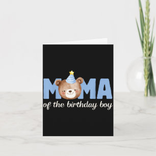 Mama teddy bear 1st birthday boy party family card