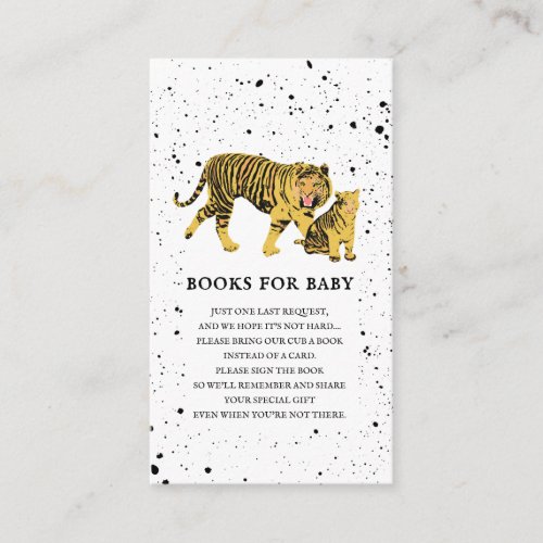 Mama Tiger Neutral Baby Shower Book Request Enclosure Card