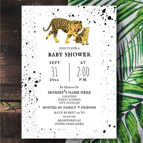 Mama Tiger Neutral Baby Shower Invitation