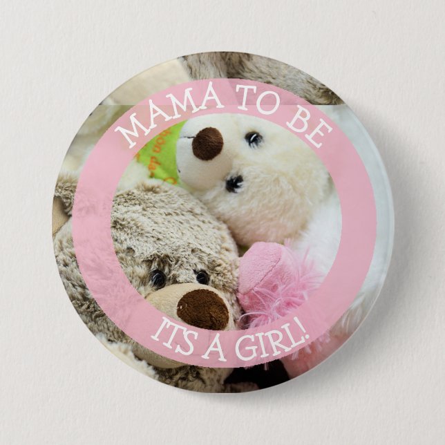 Mama to be, baby shower button, Teddy Bears Pinback Button (Front)