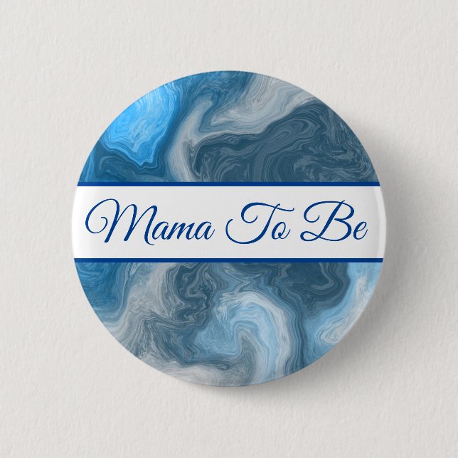 Mama to Be | Boy's  Baby Shower Button (Front)